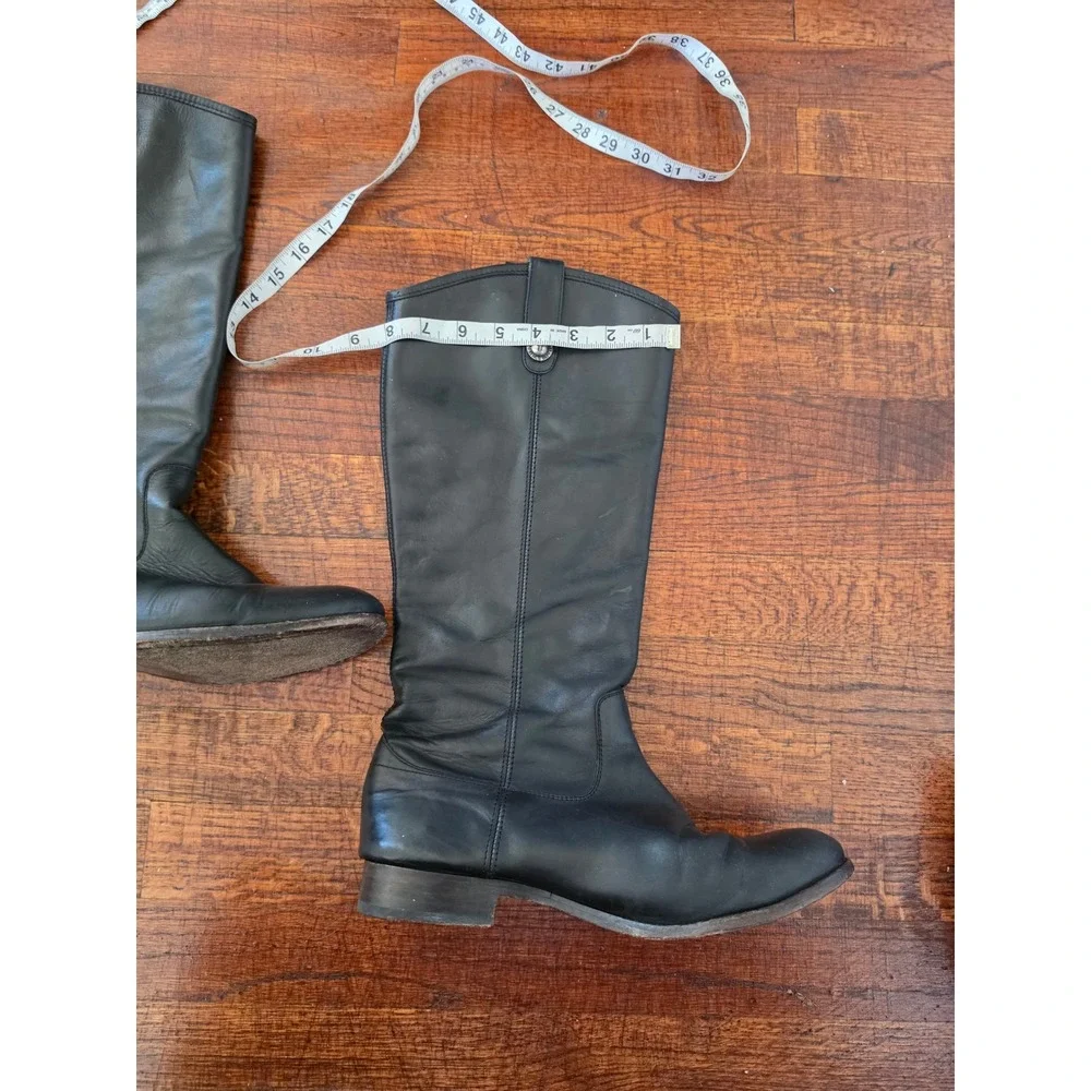 FRYE Melissa 4015 Tall Black Calf Leather Pull On Riding Boots Size 9.5B‎